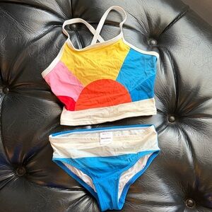 Hanna Andersson Blue & White Stripe Bikini Bottoms